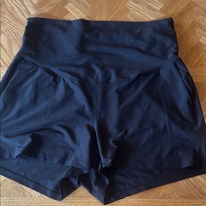 Maternity Black High-Waist Athletic Shorts
